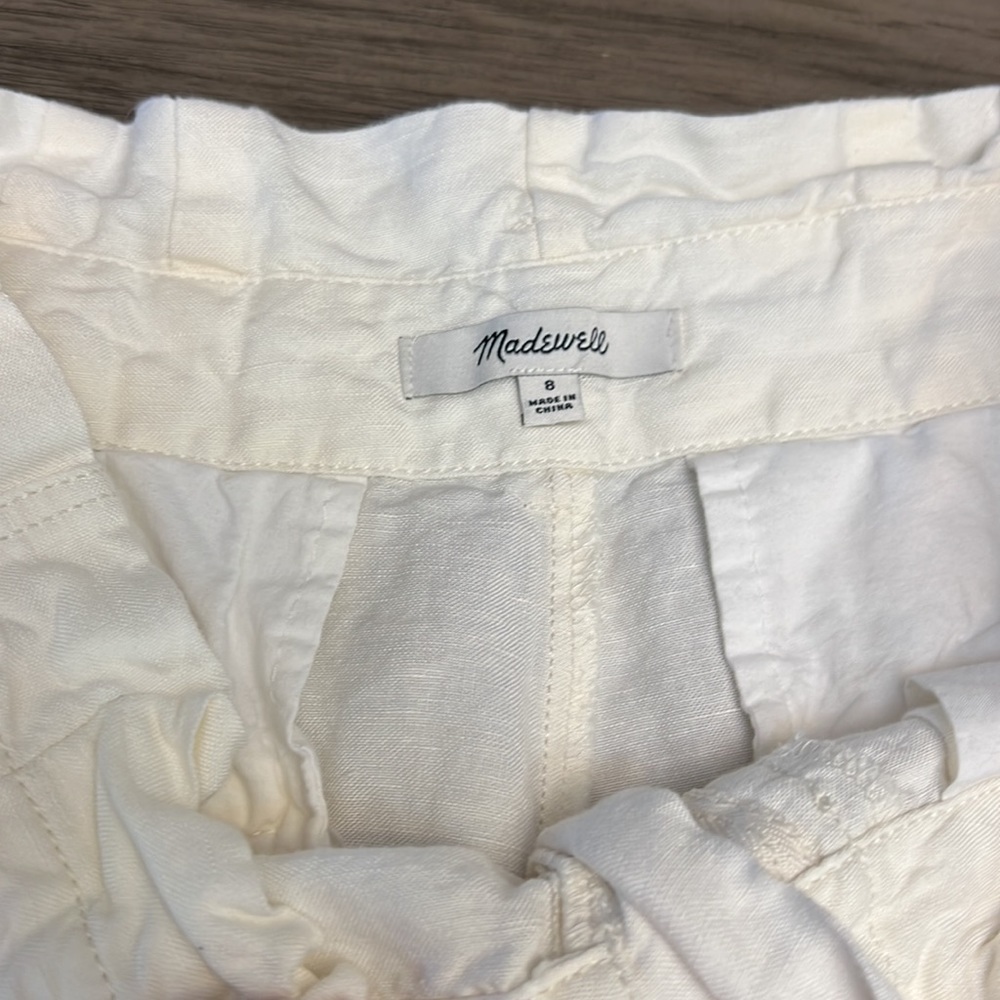 MADEWELL LINEN BLEND HIGH WAISTED PLEATED TROUSER PANTS - Picture 10 of 16